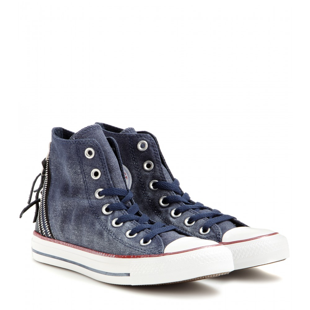 Lyst - Converse Chuck Taylor Triple Zip High-Top Sneakers in Blue