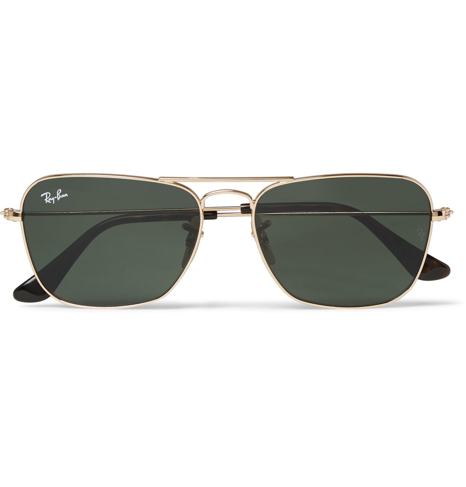 Lyst Rayban Squareframe Goldtone Sunglasses in Metallic for Men