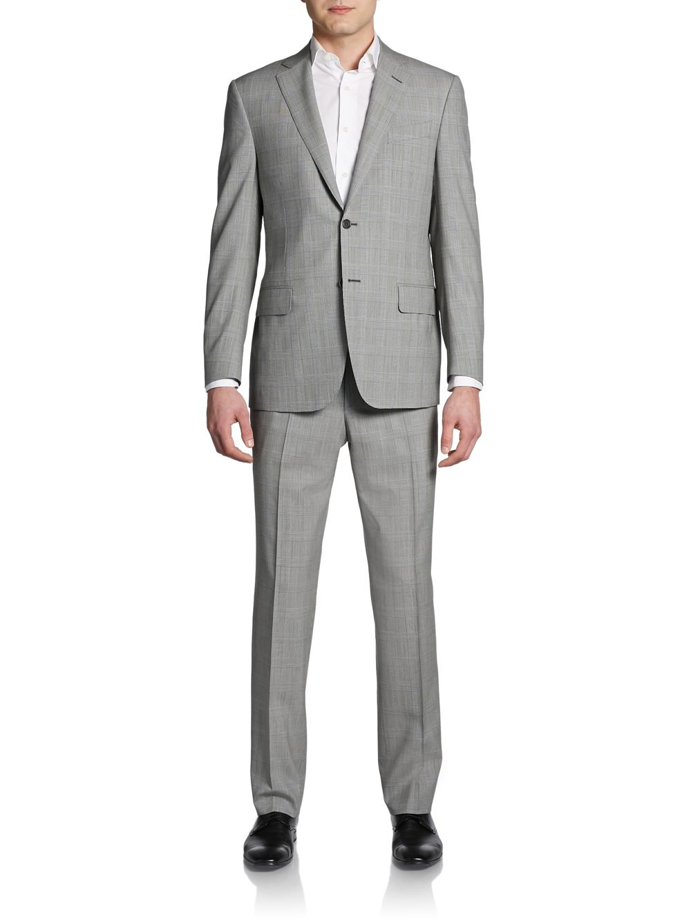 Saks Fifth Avenue Black Label Classic-Fit Plaid Wool Suit in Gray for ...