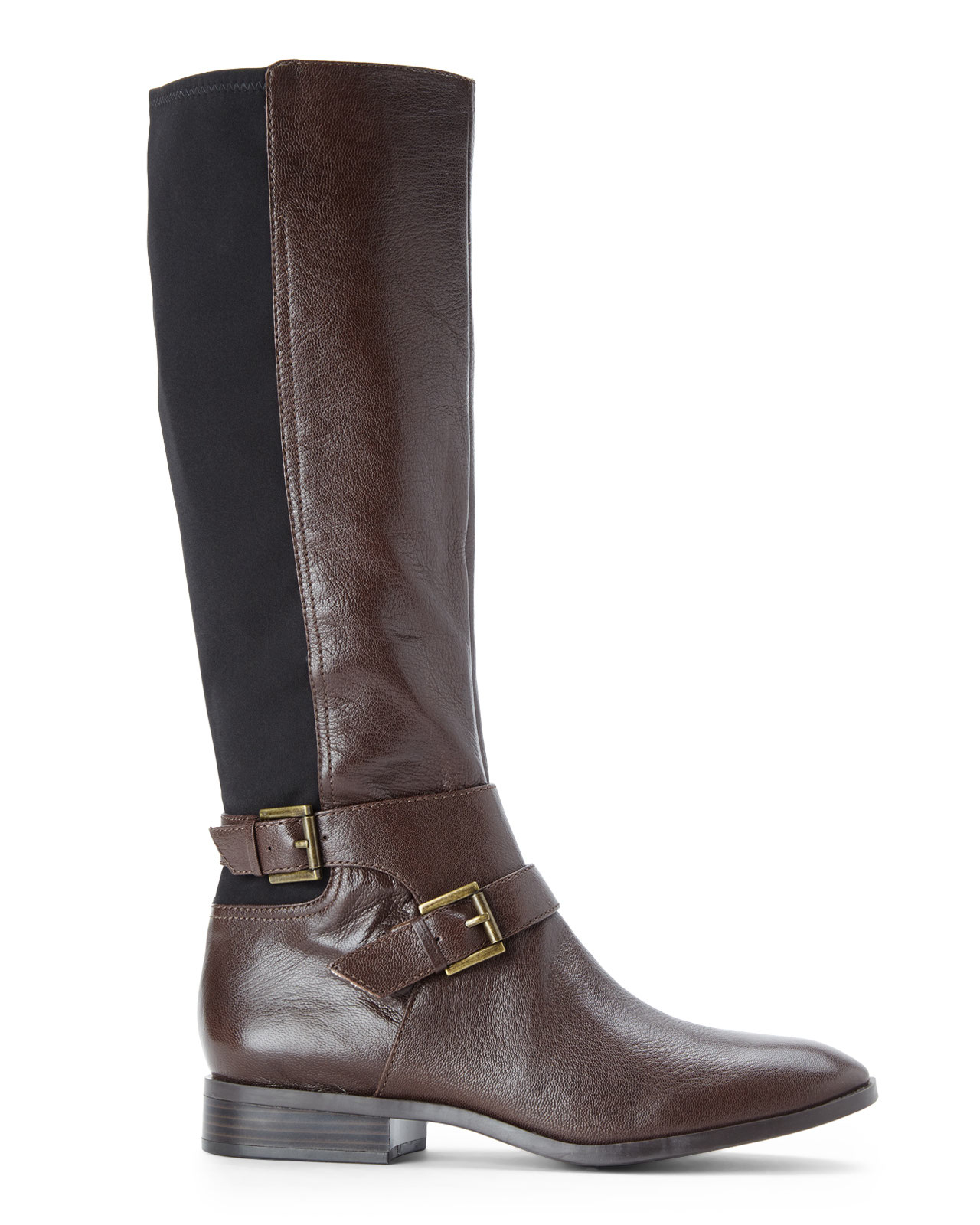 Nine west Brown & Black Bridge Riding Boots in Brown | Lyst