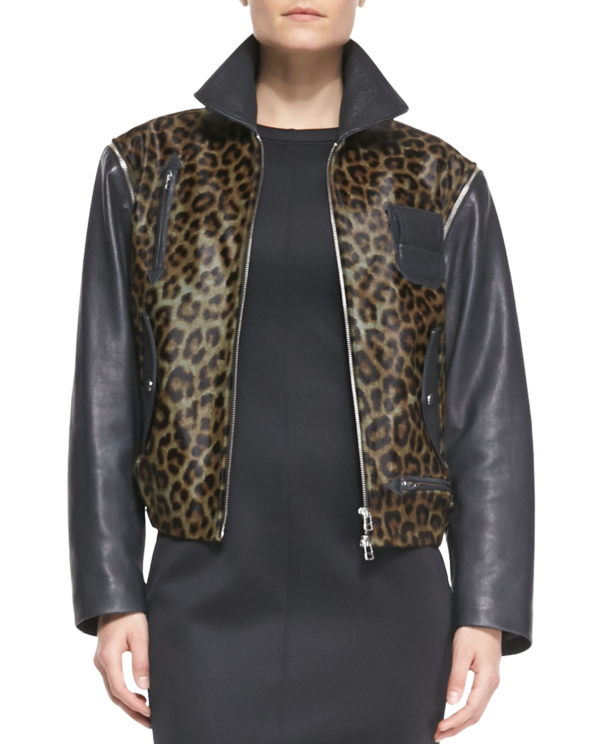 Leopard Leather Jacket Cairoamani Com Faith Connexion Convertible Leopard Print Leather Moto Vest Jacket