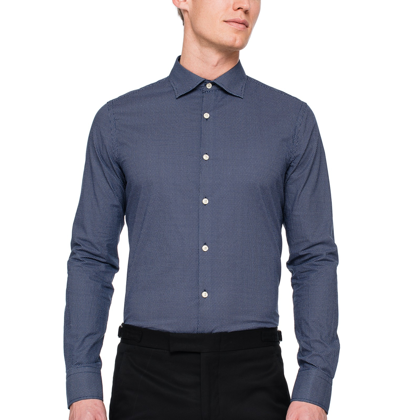 J.lindeberg Dani Cutaway Collar Printed Shirt in Blue for Men | Lyst