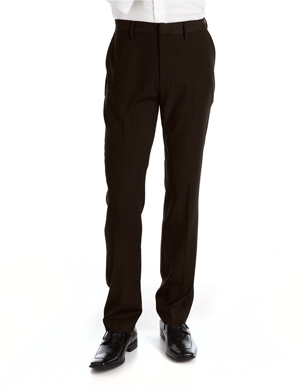 Kenneth Cole Flat-Front Dress Pants in Black for Men | Lyst