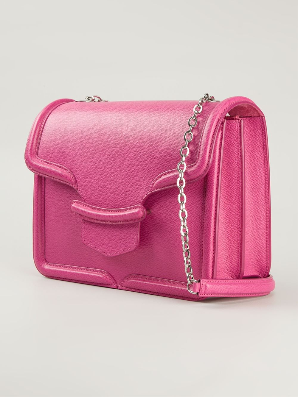 Lyst - Alexander Mcqueen Heroine Large Calf-Leather Shoulder Bag in Pink