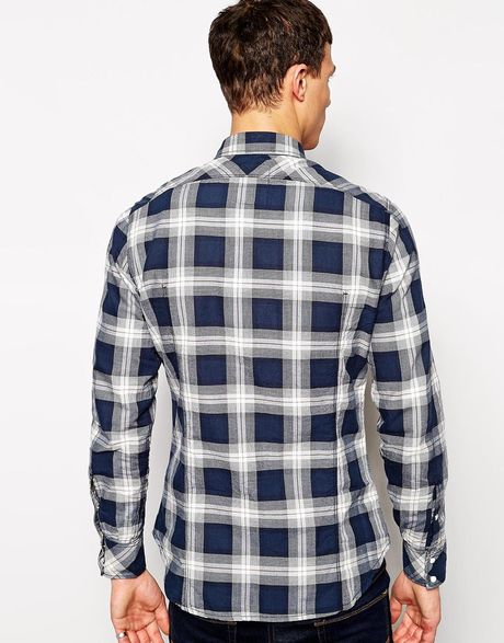 G-star Raw Check Classic Fit Long Sleeve Classic Collar Shir in White ...