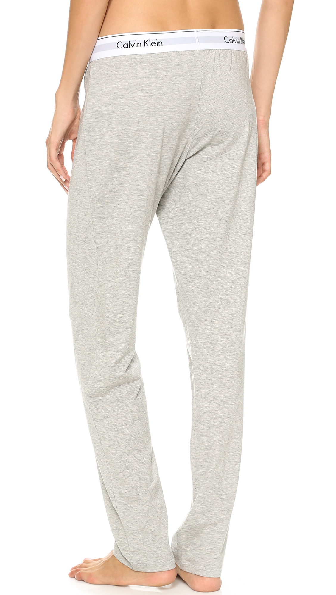 Lyst - Calvin Klein Modern Cotton Wide Pants - Grey Heather in Gray