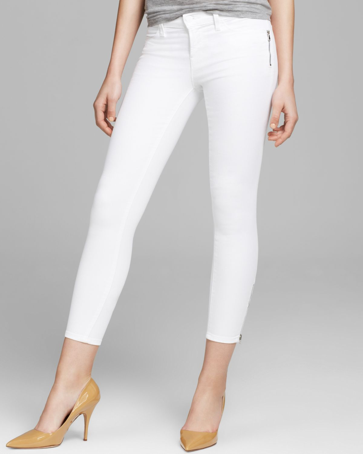 Lyst - J Brand Jeans Tali Zip Skinny in Blanc in White