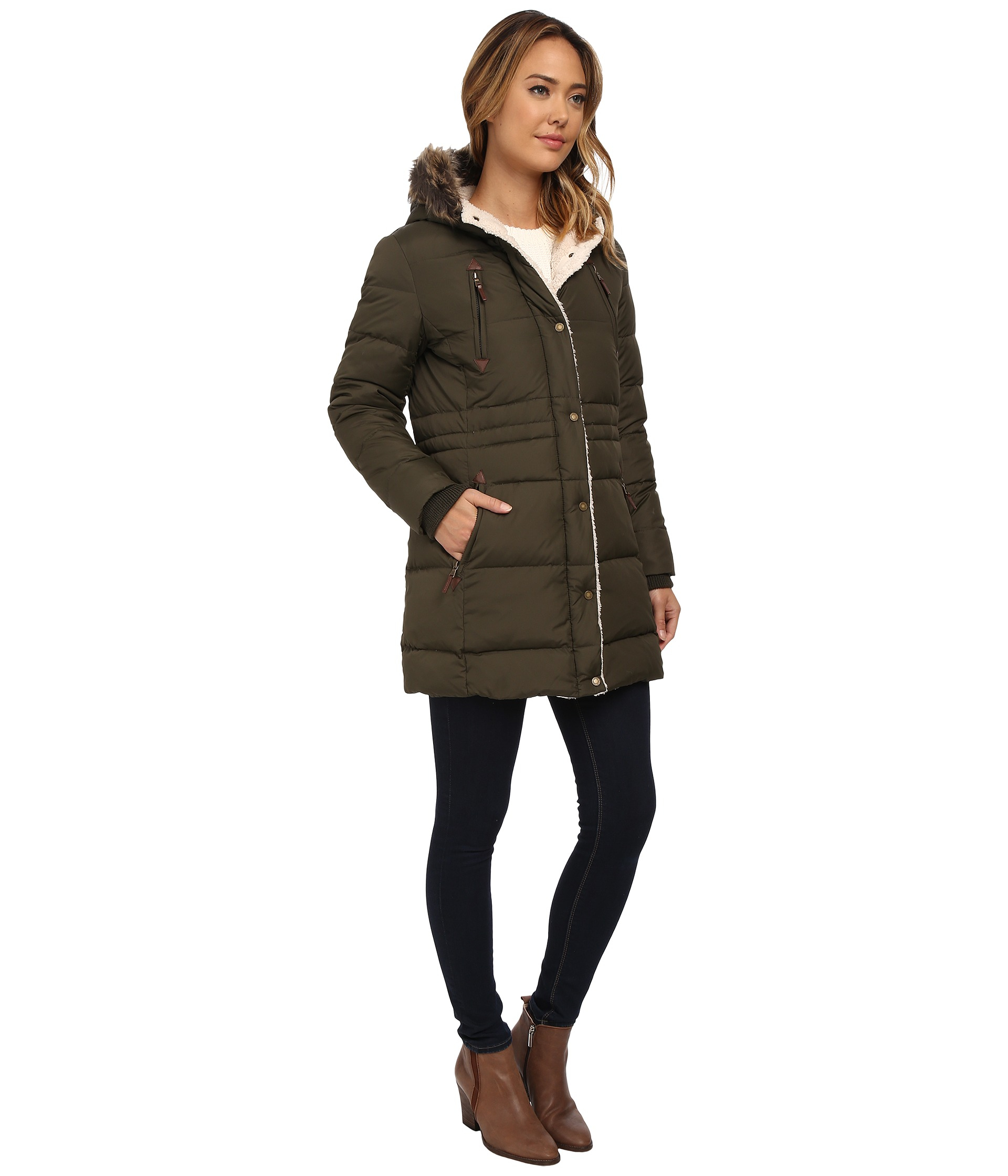 Lauren by Ralph Lauren Quilted Parka in Green - Lyst