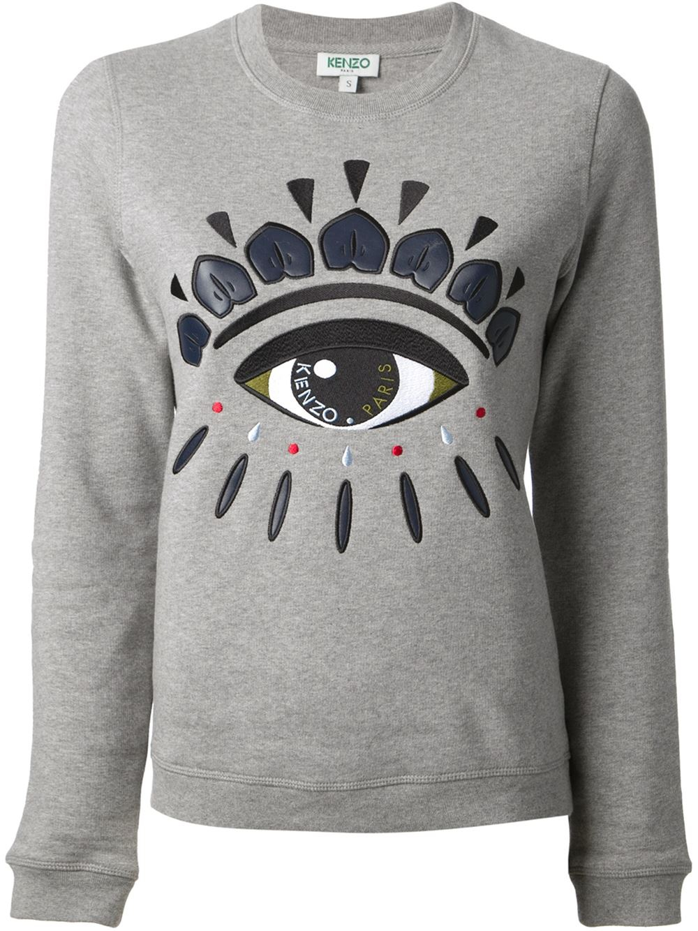 Lyst - Kenzo Embroidered Cotton Eye Sweatshirt in Gray