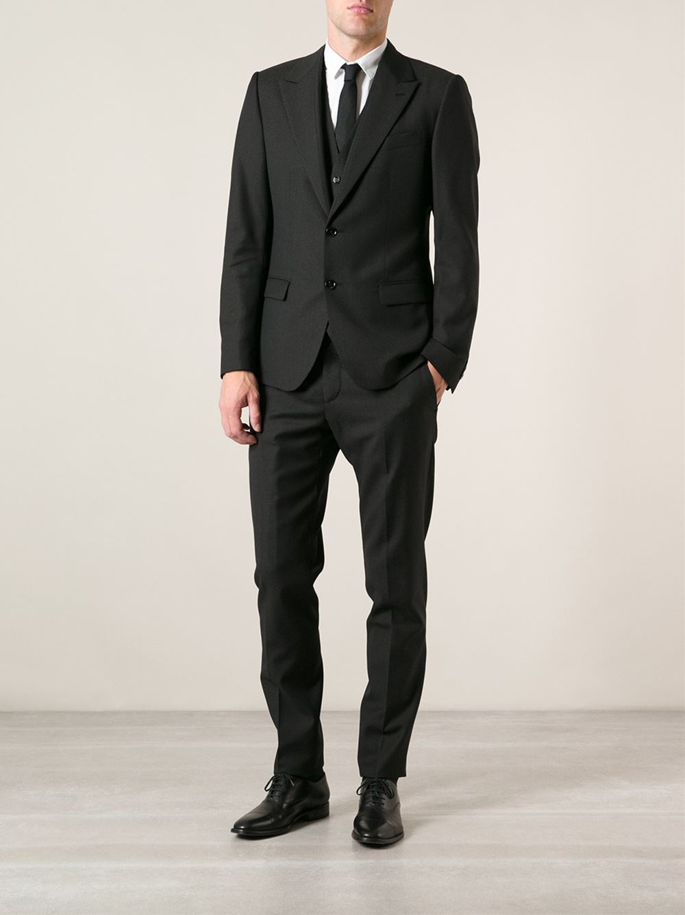 Dolce & Gabbana Three Piece Suit in Black for Men | Lyst