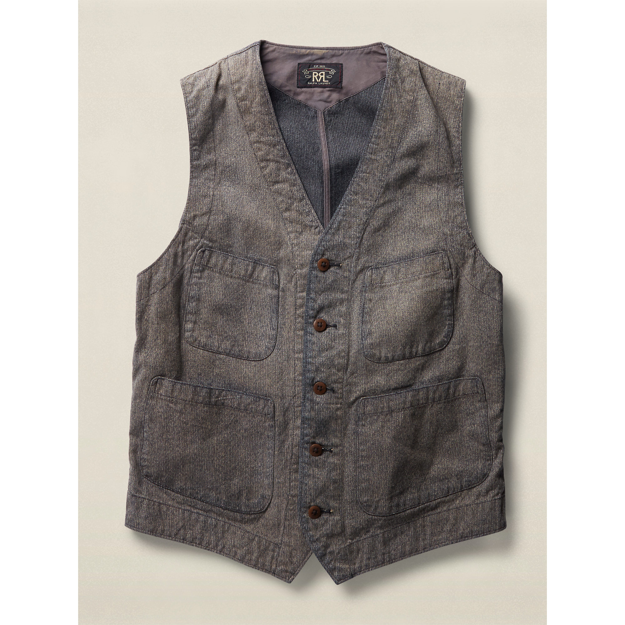 Lyst - Rrl Jackson Cotton Jaspé Vest in Gray for Men