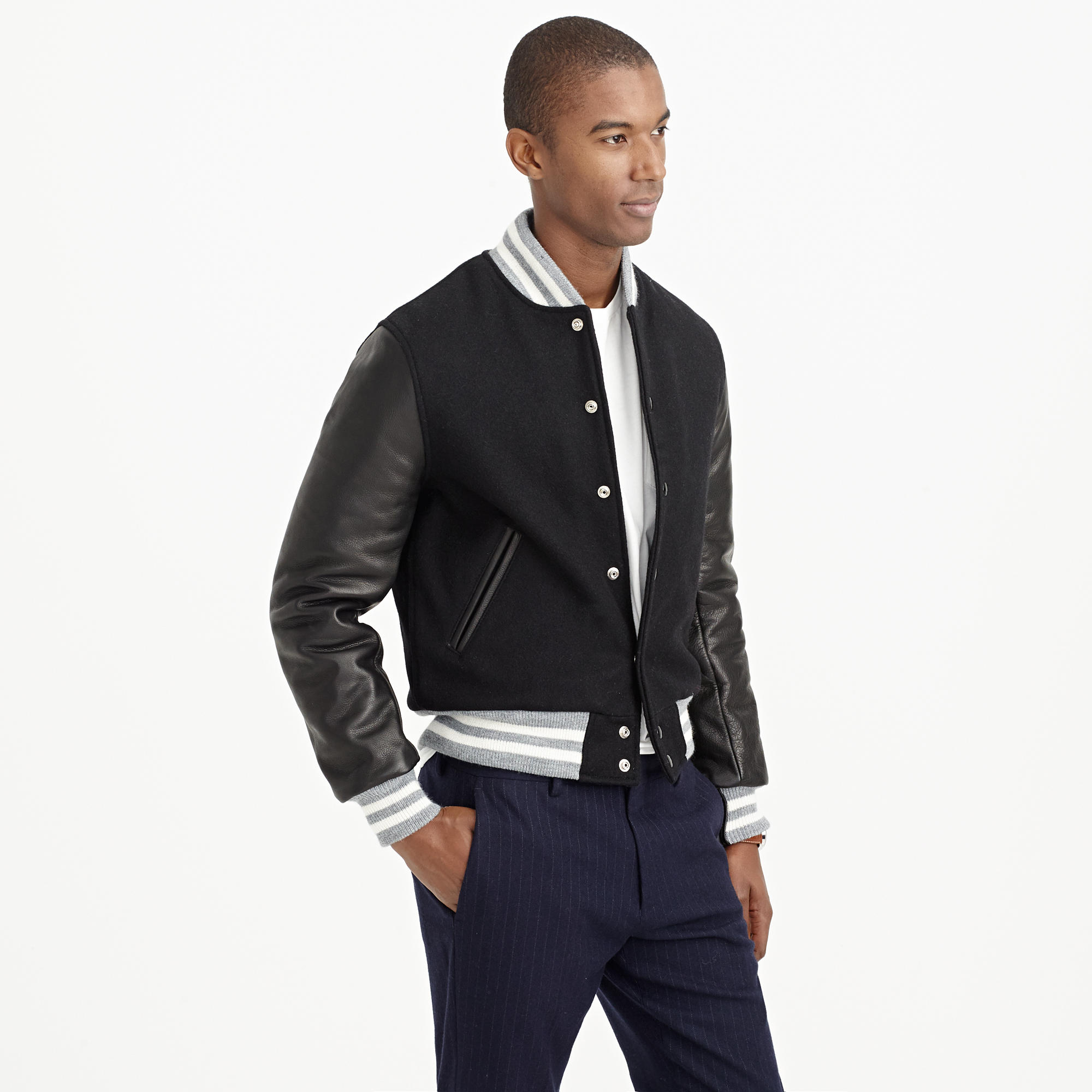 J Crew Golden Bear Sportswear Quilted Varsity Jacket In