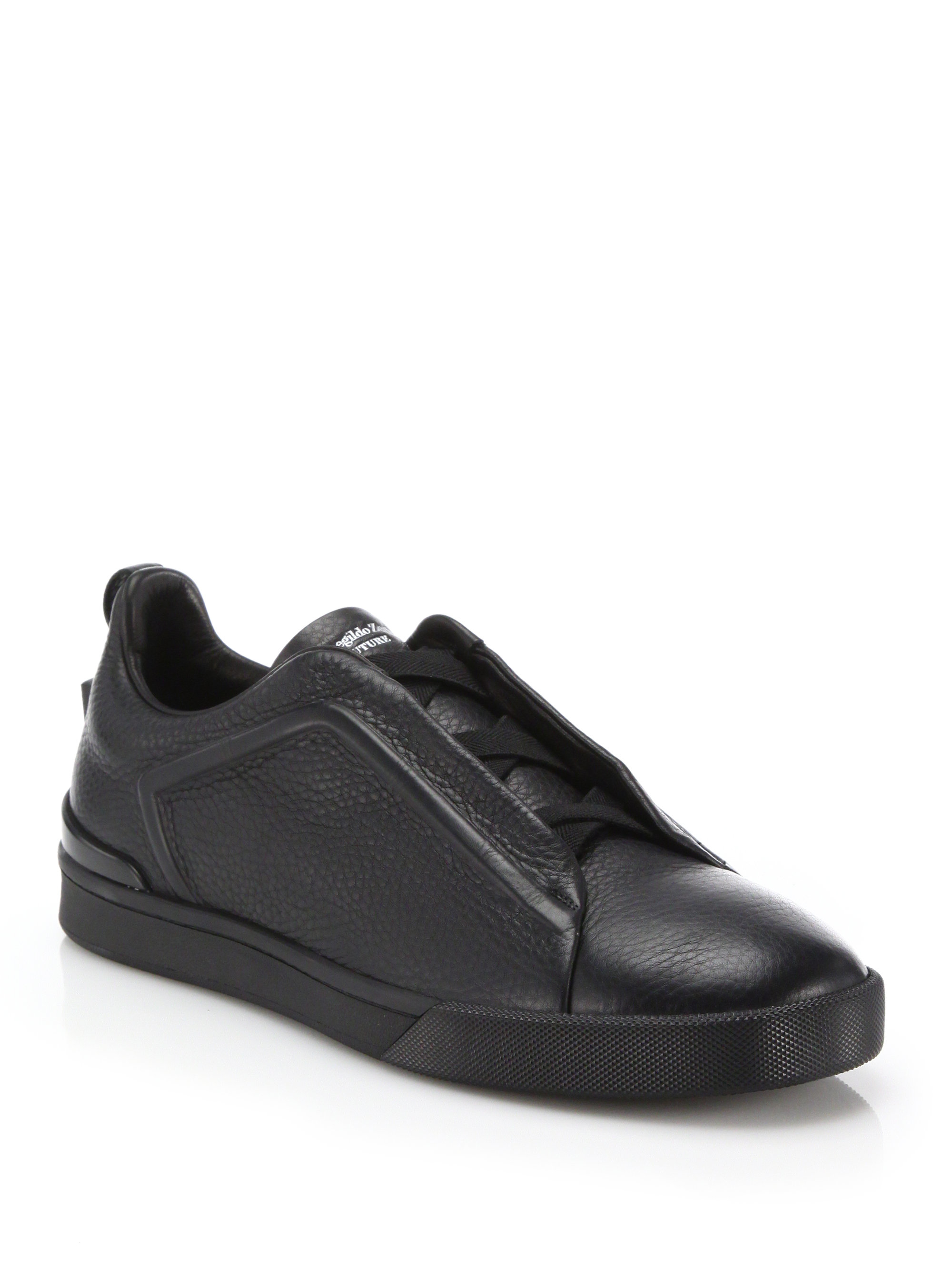 Lyst - Ermenegildo Zegna Triple Stitch Clean Sneakers in Black for Men