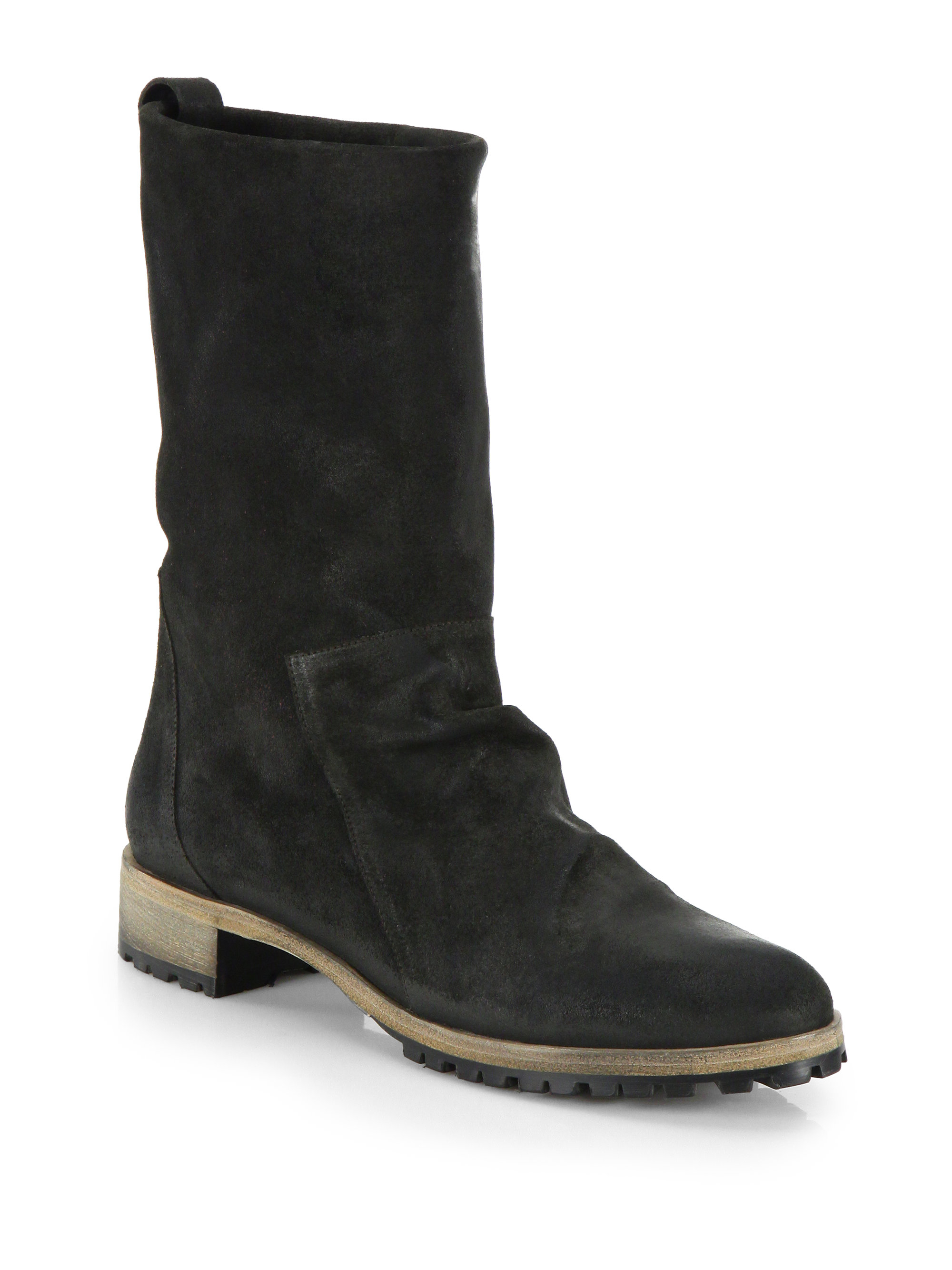 Coclico Odo Brushed Suede Mid-Calf Boots in Black | Lyst