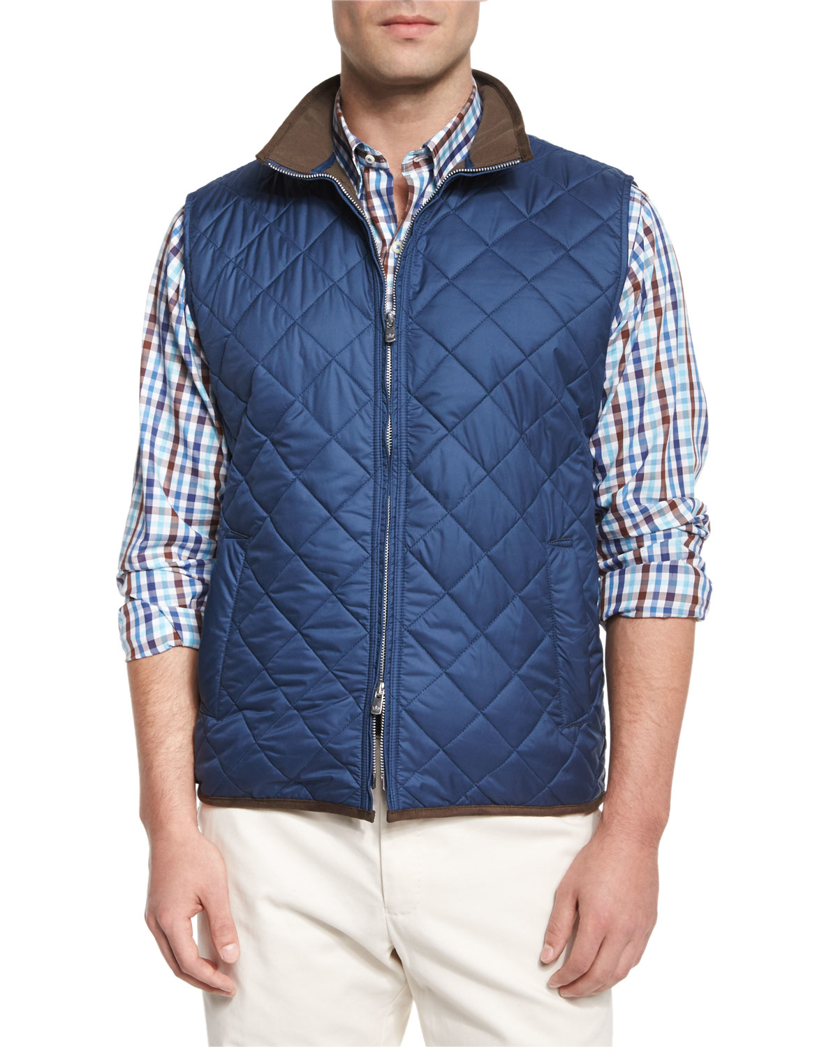 Lyst - Peter Millar Potomac Quilted Vest in Blue for Men