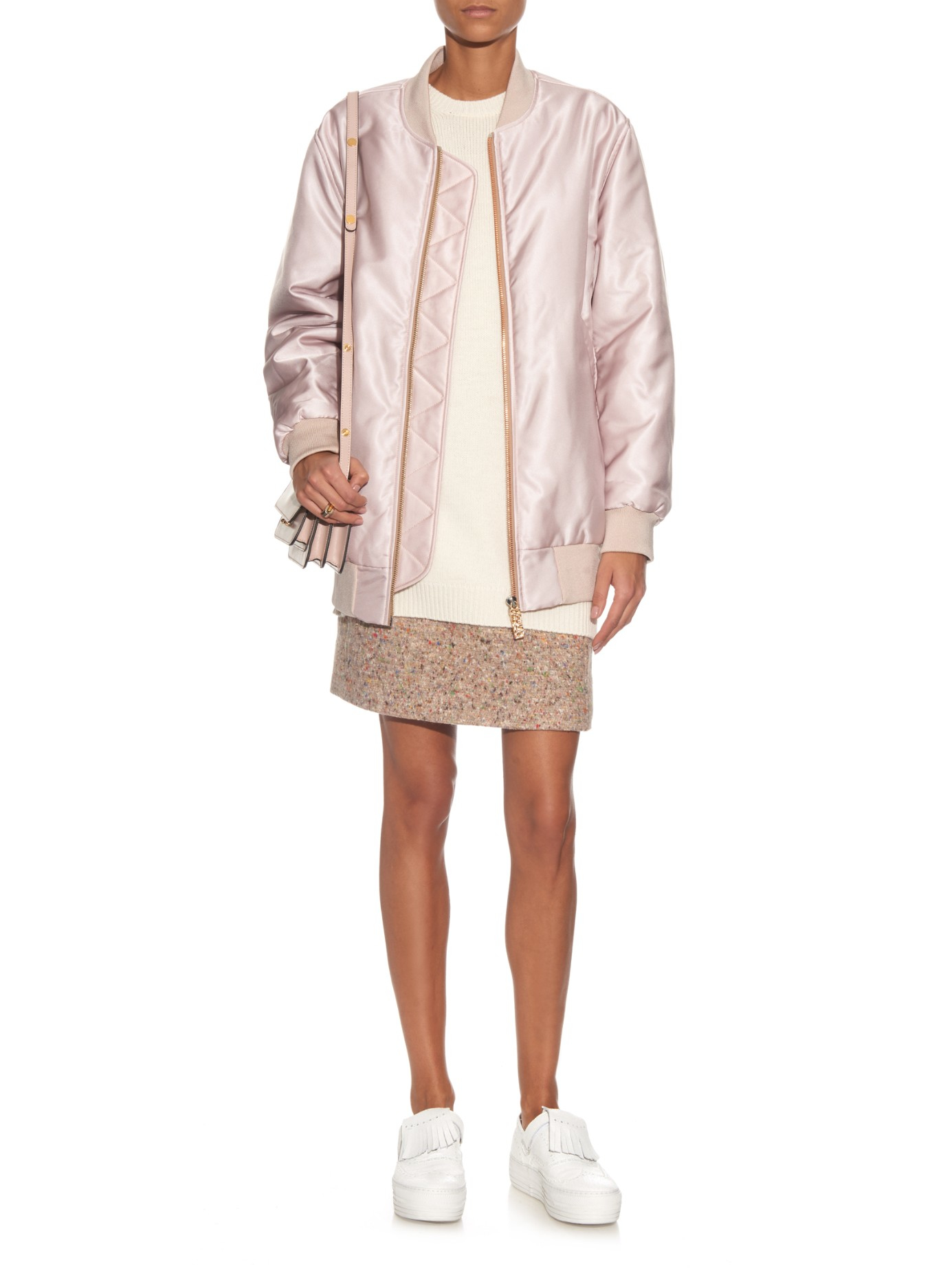 Acne Studios Selow Satin Bomber Jacket in Pink Lyst