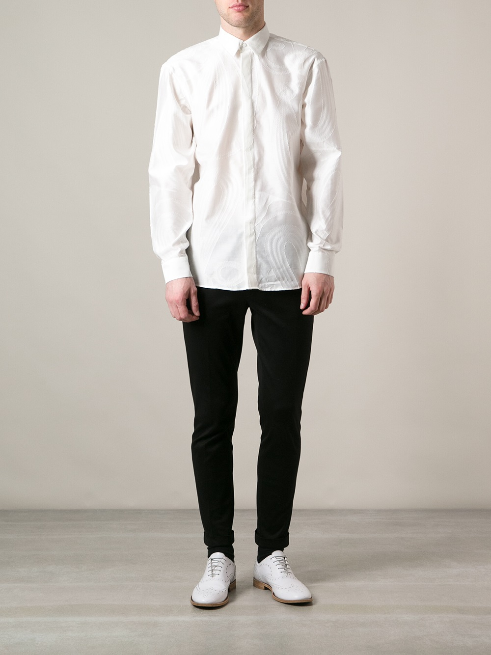 Lyst - Cerruti 1881 Embroidered Shirt in White for Men
