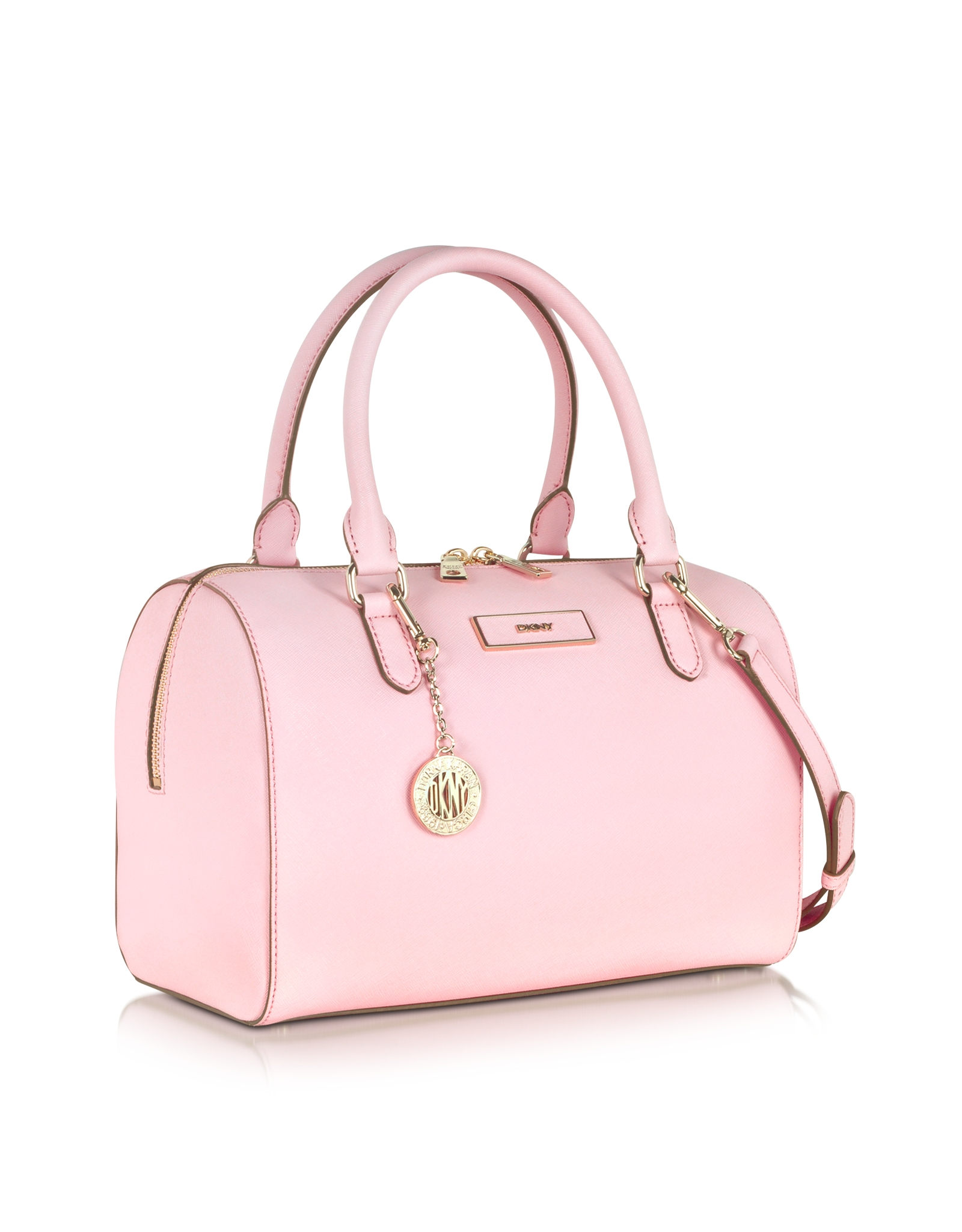 Lyst Dkny Bryant Park Saffiano Leather Satchel Bag In Pink Gallery