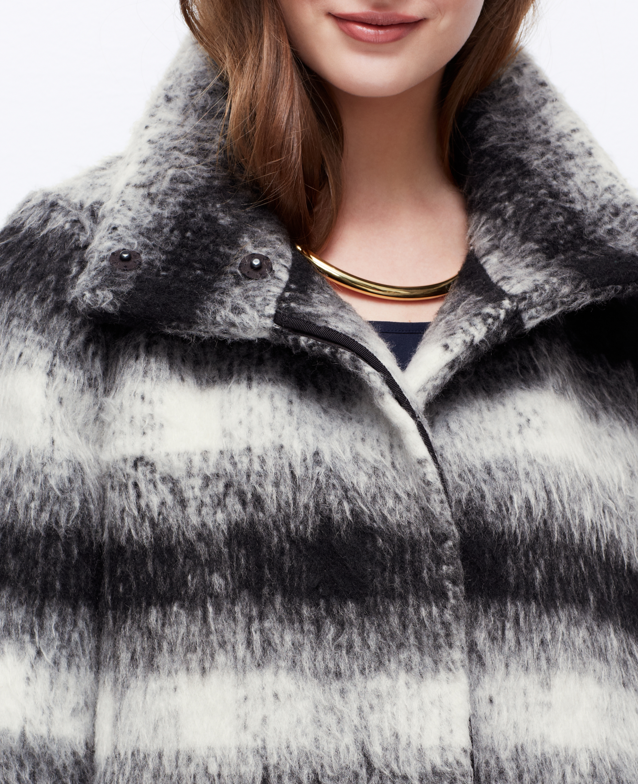 Ann taylor Tall Ombre Plaid Coat in Black Lyst