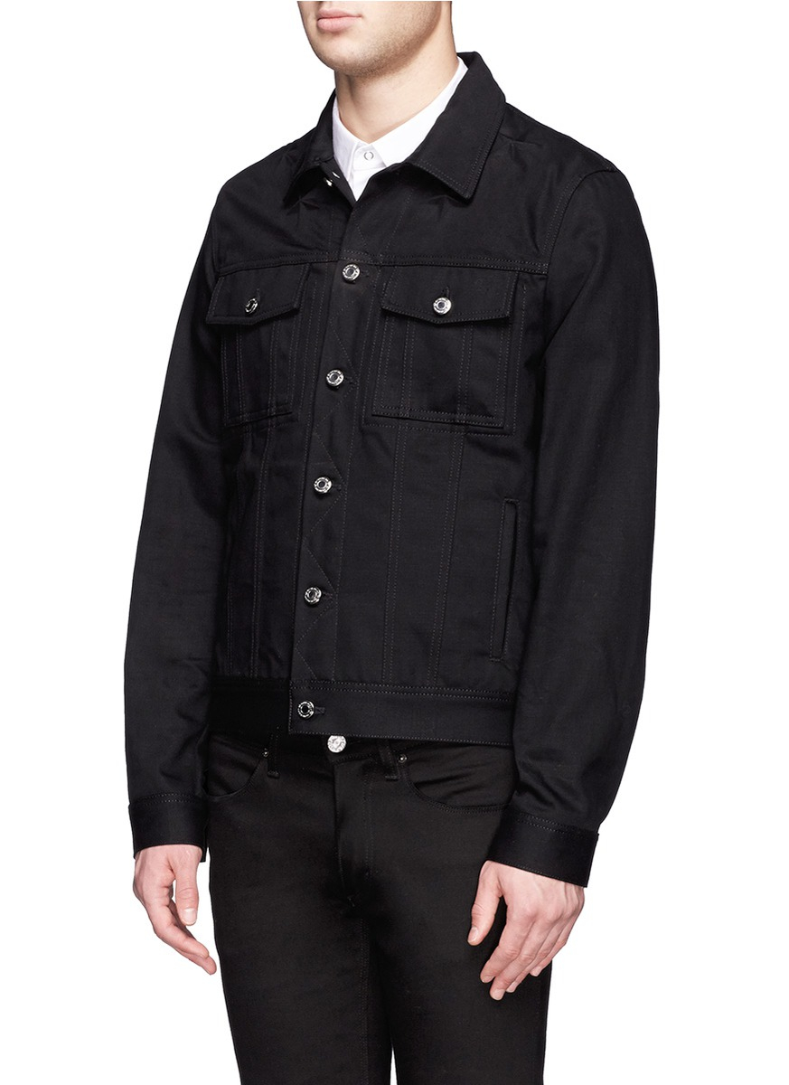 Givenchy Embossed Star Back Denim Jacket in Black for Men | Lyst