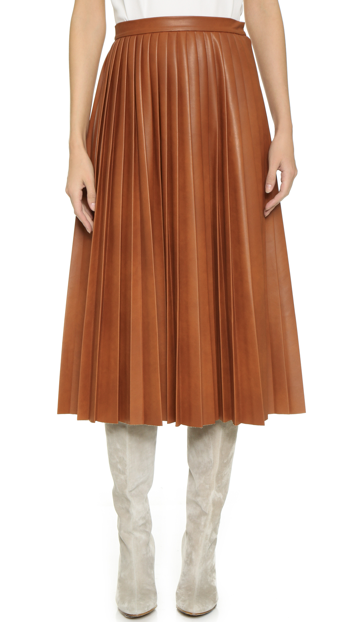 By Malene Birger Asla Pleated Skirt - Cognac in Brown - Lyst