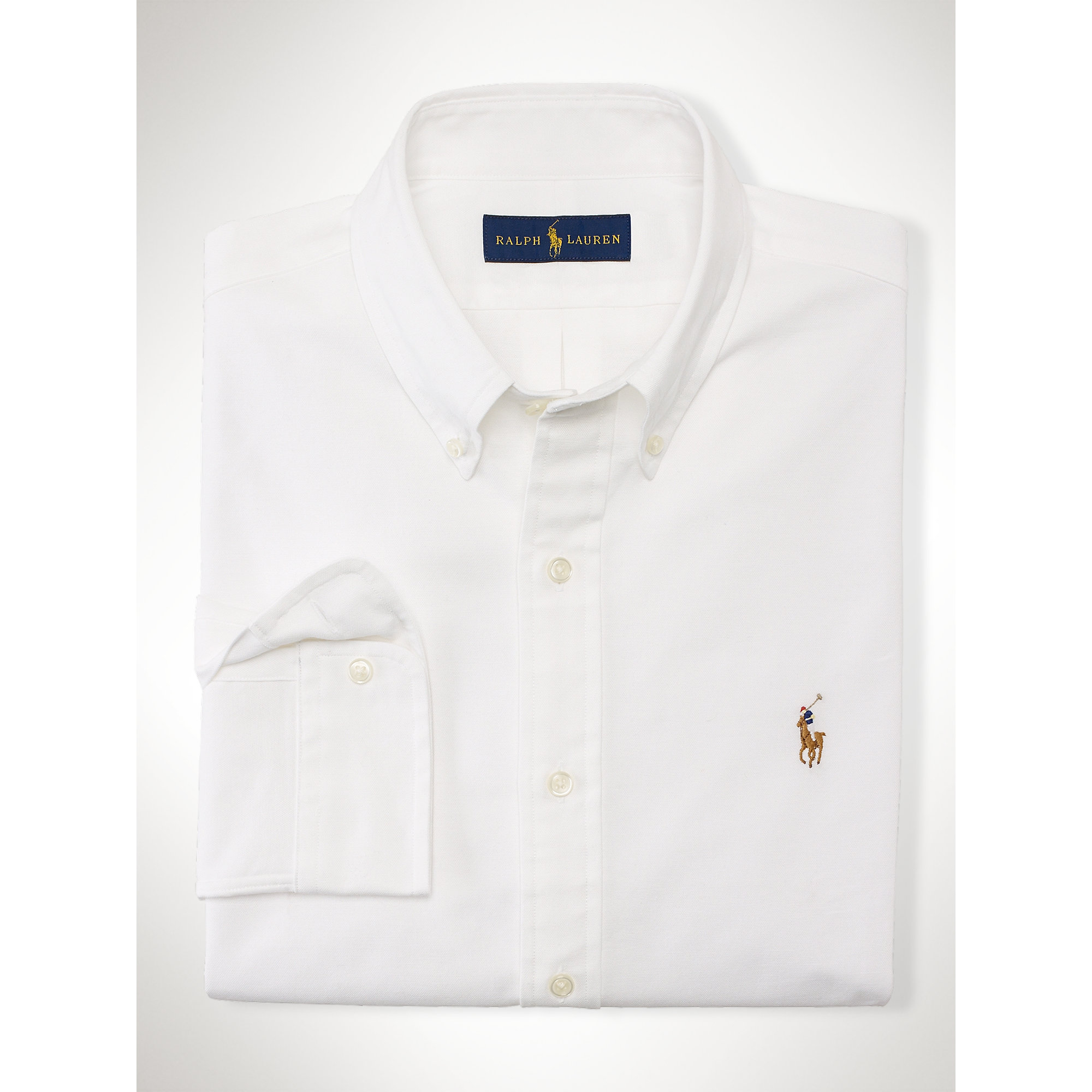 Polo ralph lauren Slim-fit Stretch Oxford Shirt in White for Men | Lyst
