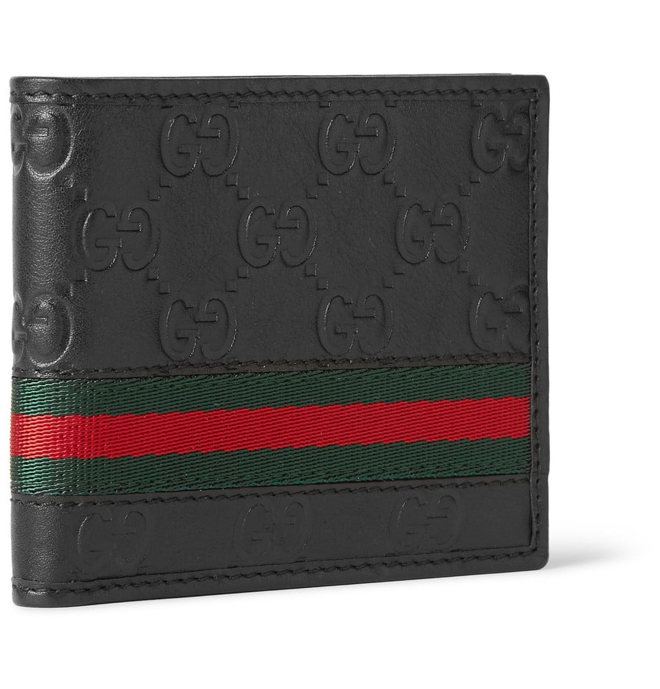 Gucci Embossed Leather Billfold Wallet in Black for Men | Lyst