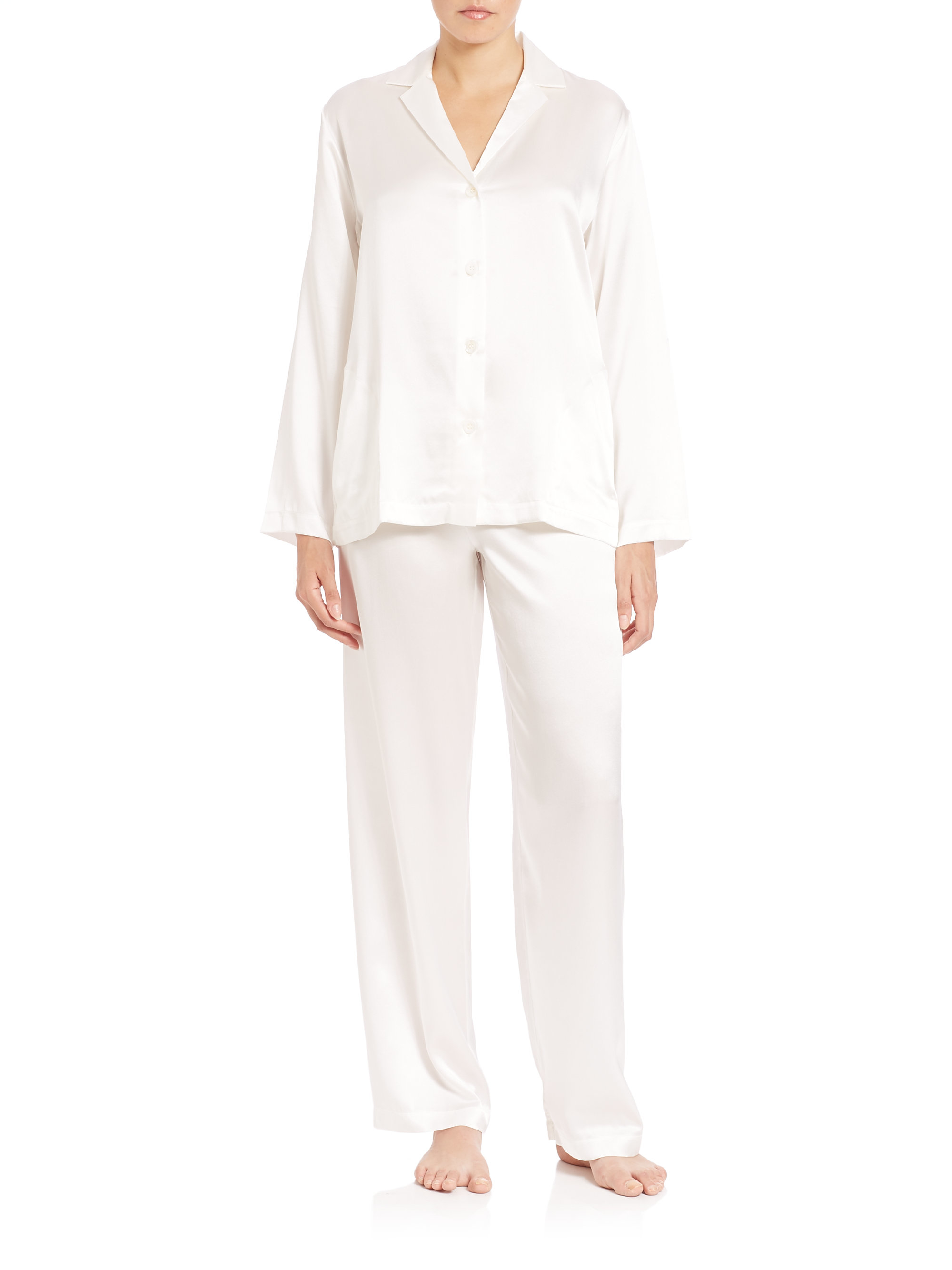 La perla Silk Pajamas in White | Lyst