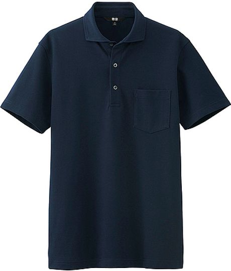 Uniqlo Dry Shirt Collar Short Sleeve Polo Shirt in Blue for Men (NAVY ...