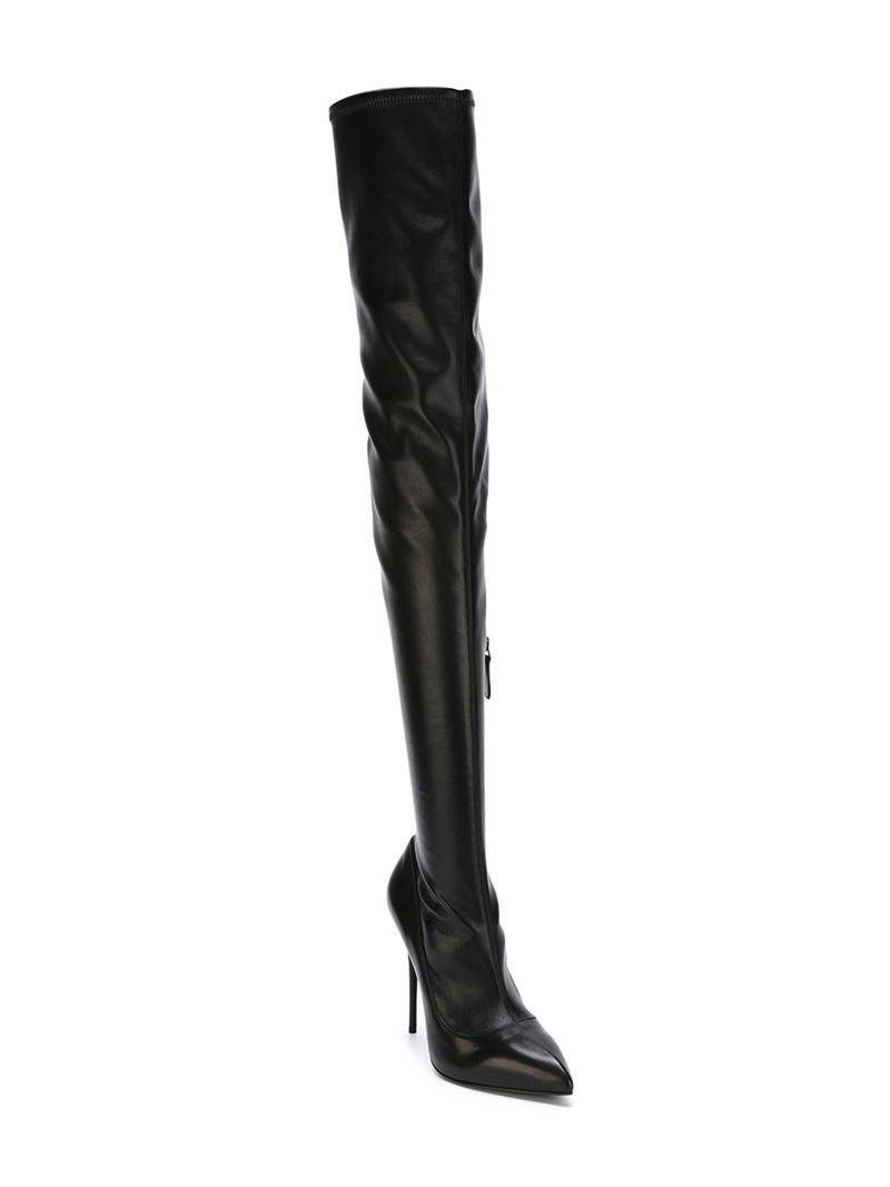 Lyst - Alexander Mcqueen Thigh High Stiletto Boots in Black