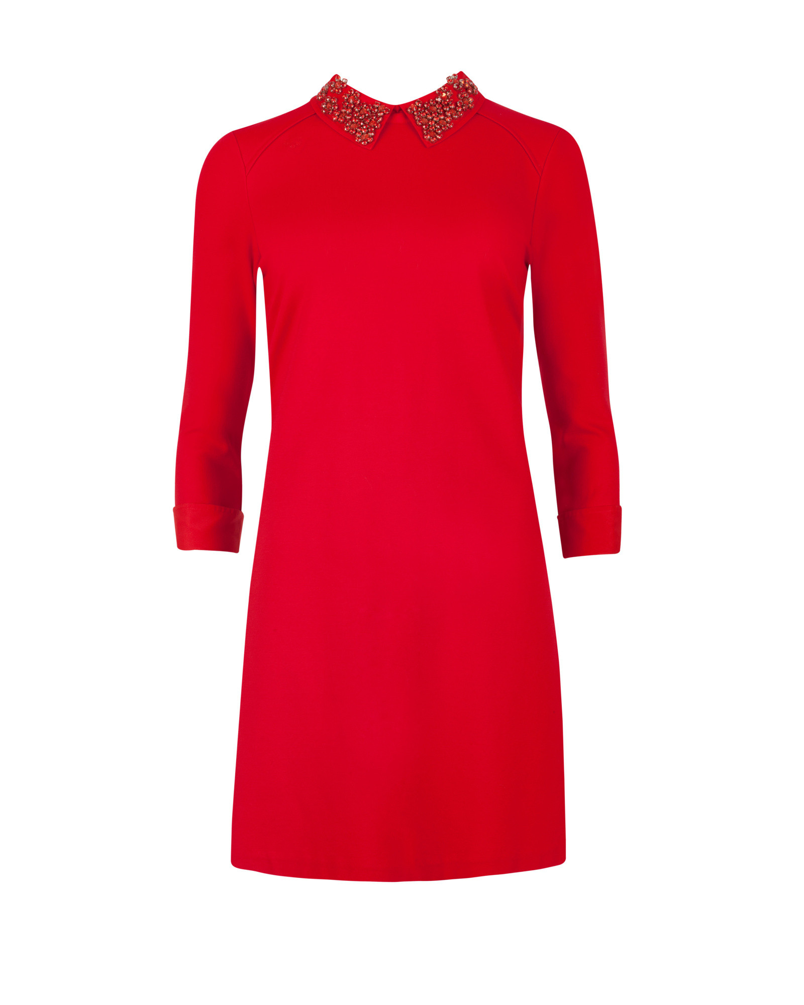 Lyst - Ted Baker Embellished Collar Dress in Red