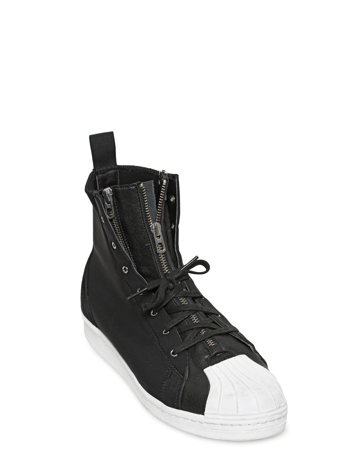 Lyst - Yohji Yamamoto Zipper Star Neoprene High Top Sneakers in Black ...