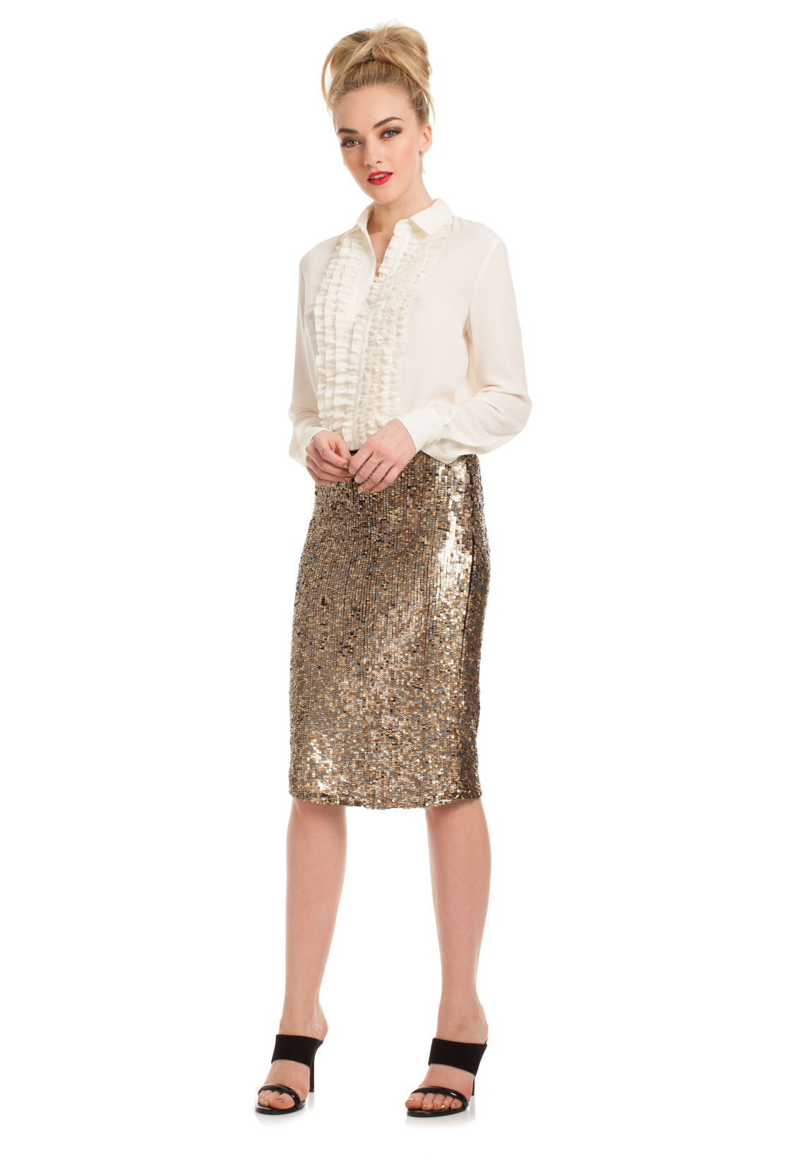 lyst kalina skirt in metallic lyst kalina skirt in metallic