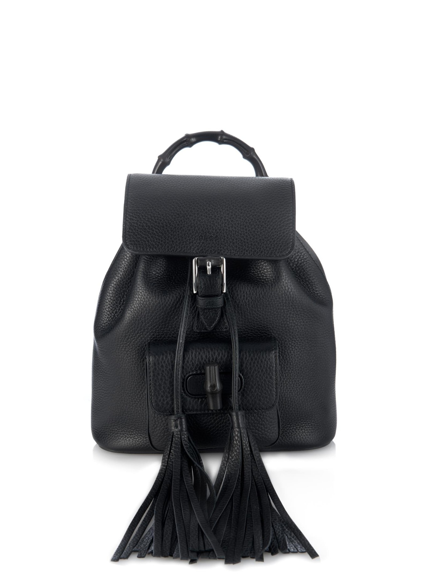 Gucci Bamboo Mini Leather Backpack in Black - Lyst