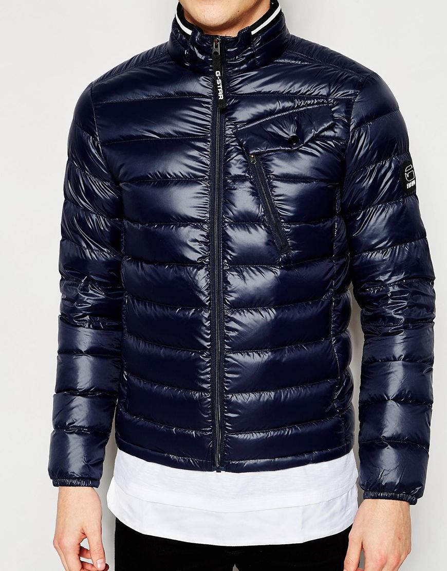 Gstar raw Quilted Jacket Revend Down Filled Nylon Zipthru in Blue for Men  Lyst