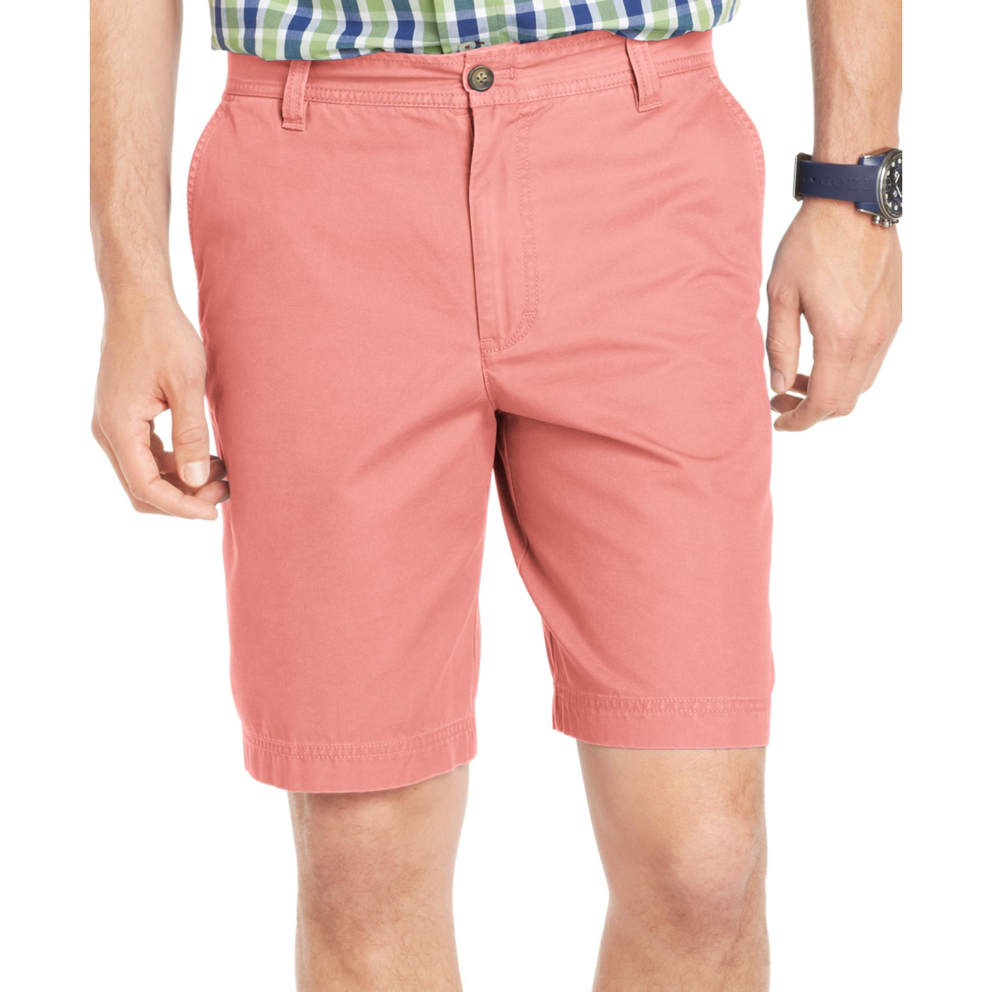 Izod Big and Tall Flat Front Saltwater Shorts in Pink for Men (Faded ...