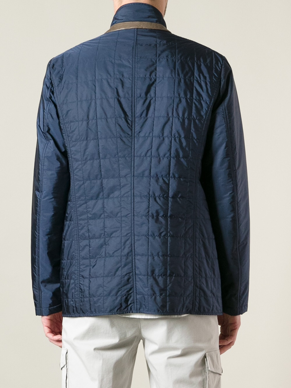 Canali Quilted Padded Jacket in Blue for Men - Lyst