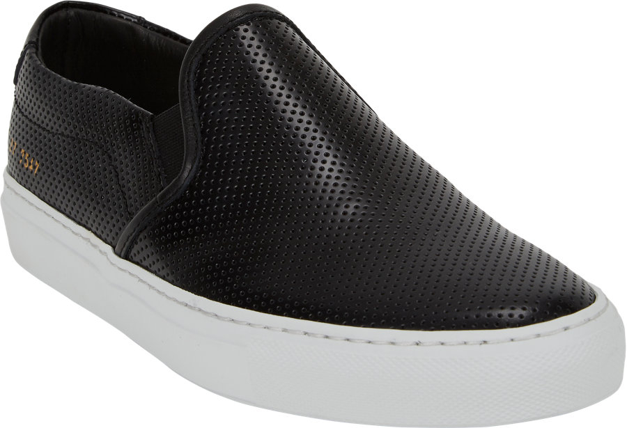 Common Projects Perforated Slip-On Sneakers in Black for Men | Lyst