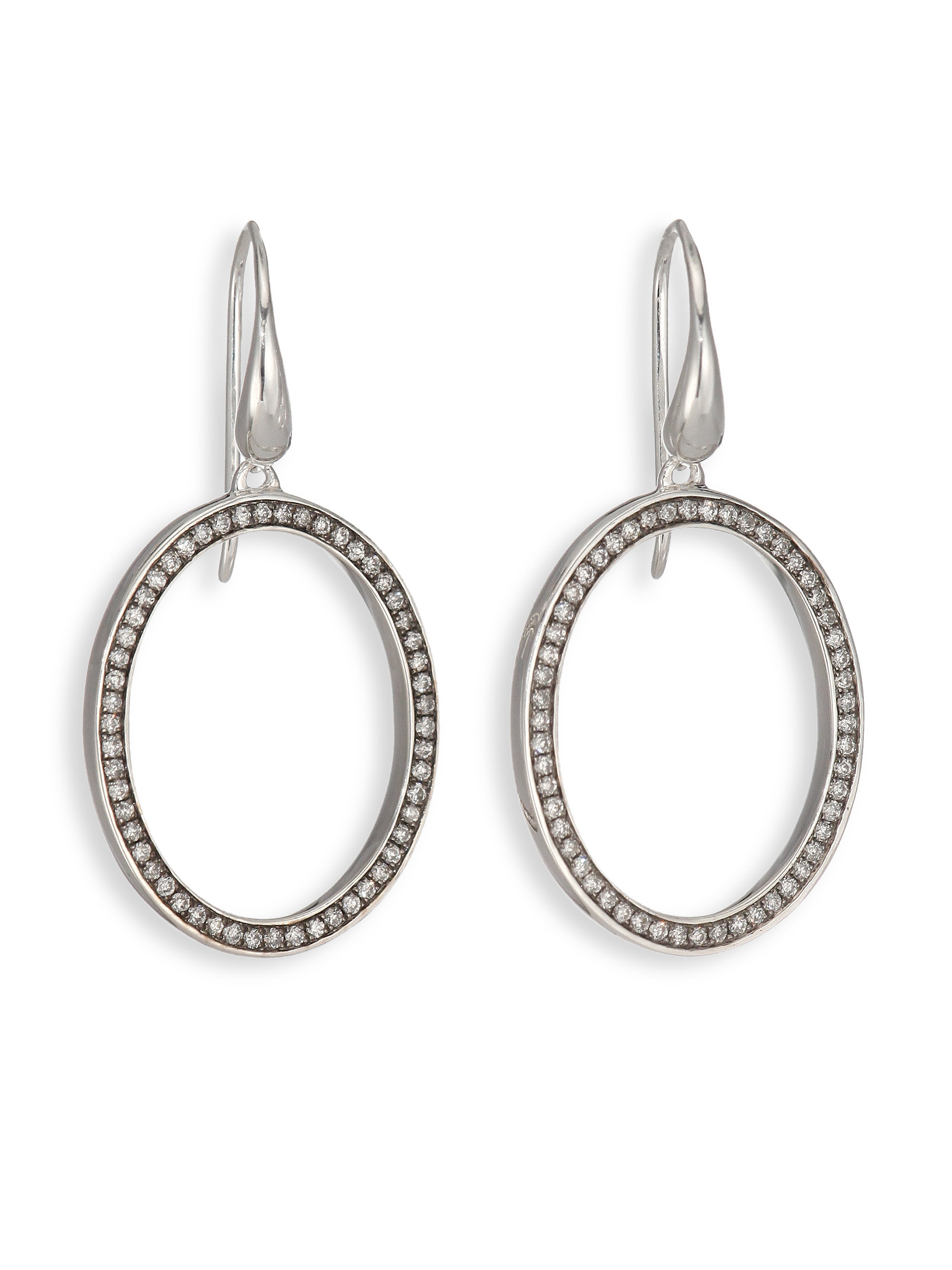 Lyst Ippolita Stella Diamond Sterling Silver Medium Oval Drop Gallery