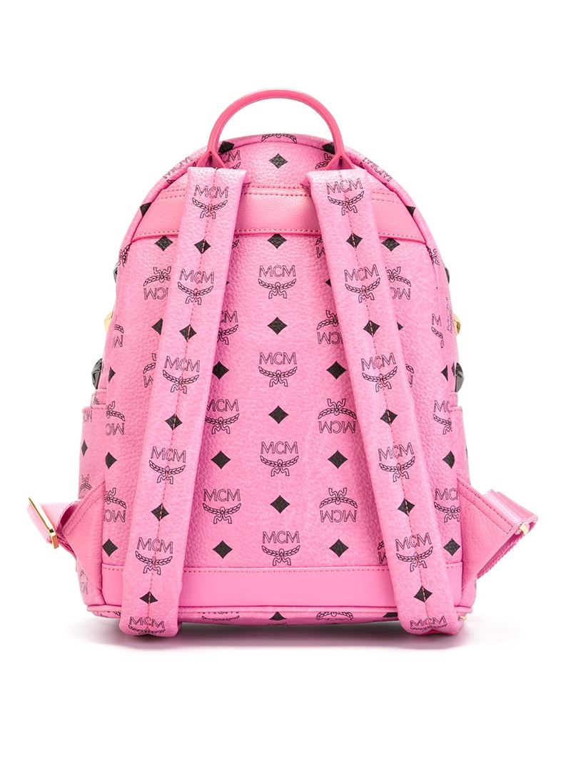 Mcm Small 'stark' Backpack in Pink | Lyst
