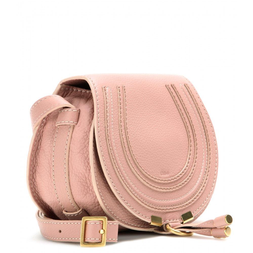 Chloé Marcie Small Leather Shoulder Bag in Pink (anemone pink height ...