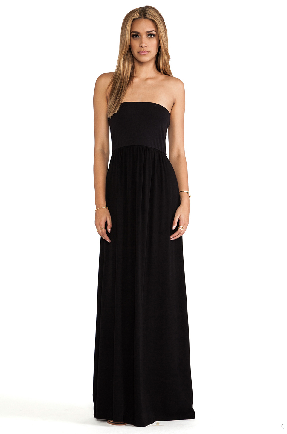 Splendid Strapless Maxi Dress in Black | Lyst