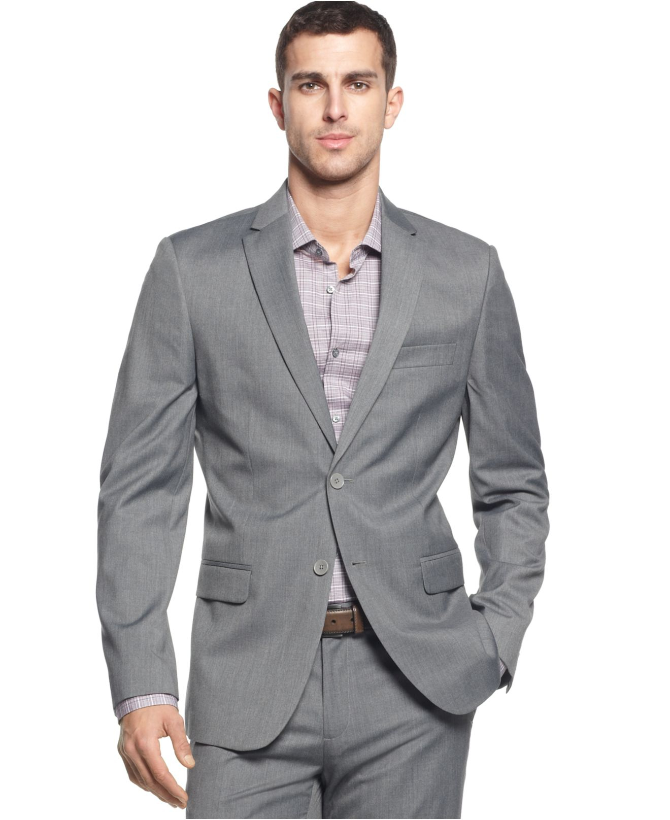 Calvin klein Men's Twobutton Greystone Blazer in Gray for Men