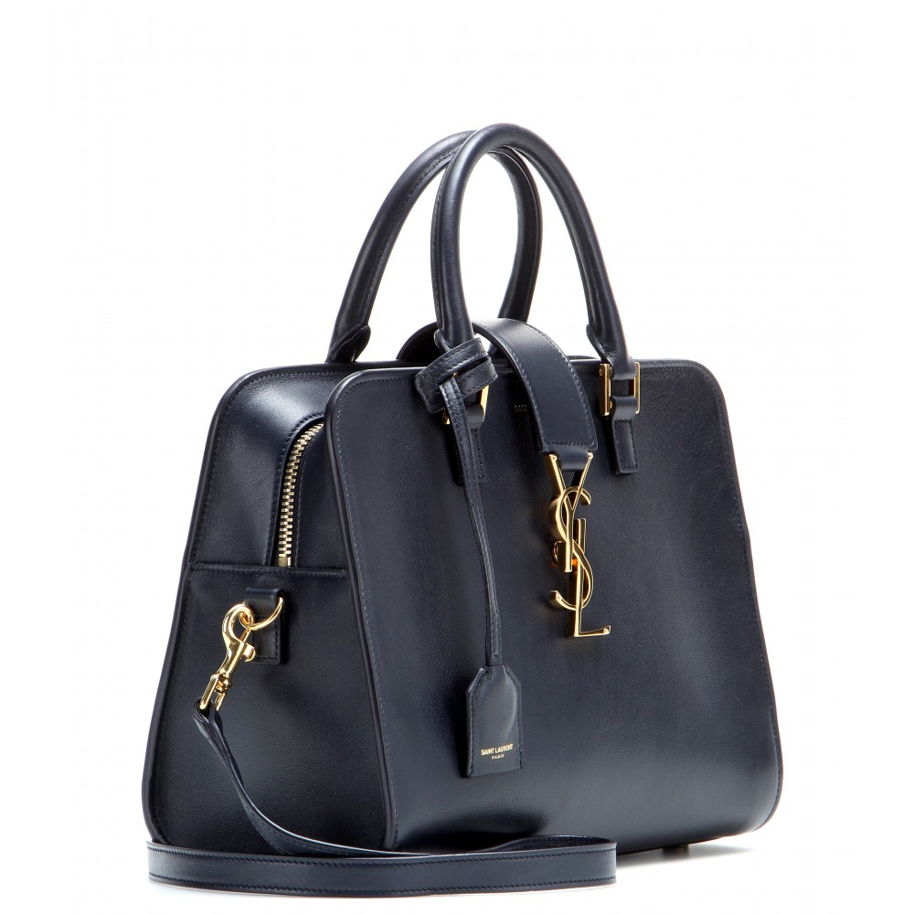 Lyst - Saint Laurent Baby Cabas Monogram Leather Tote in Blue