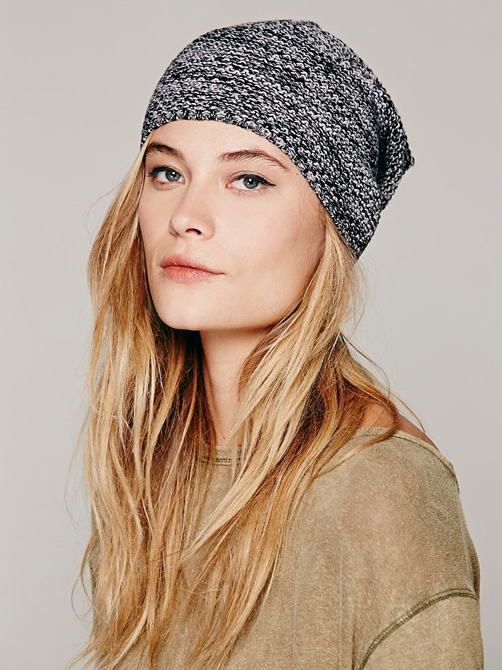 Lyst - Free People Marled Lightweight Slouchy Beanie in Black