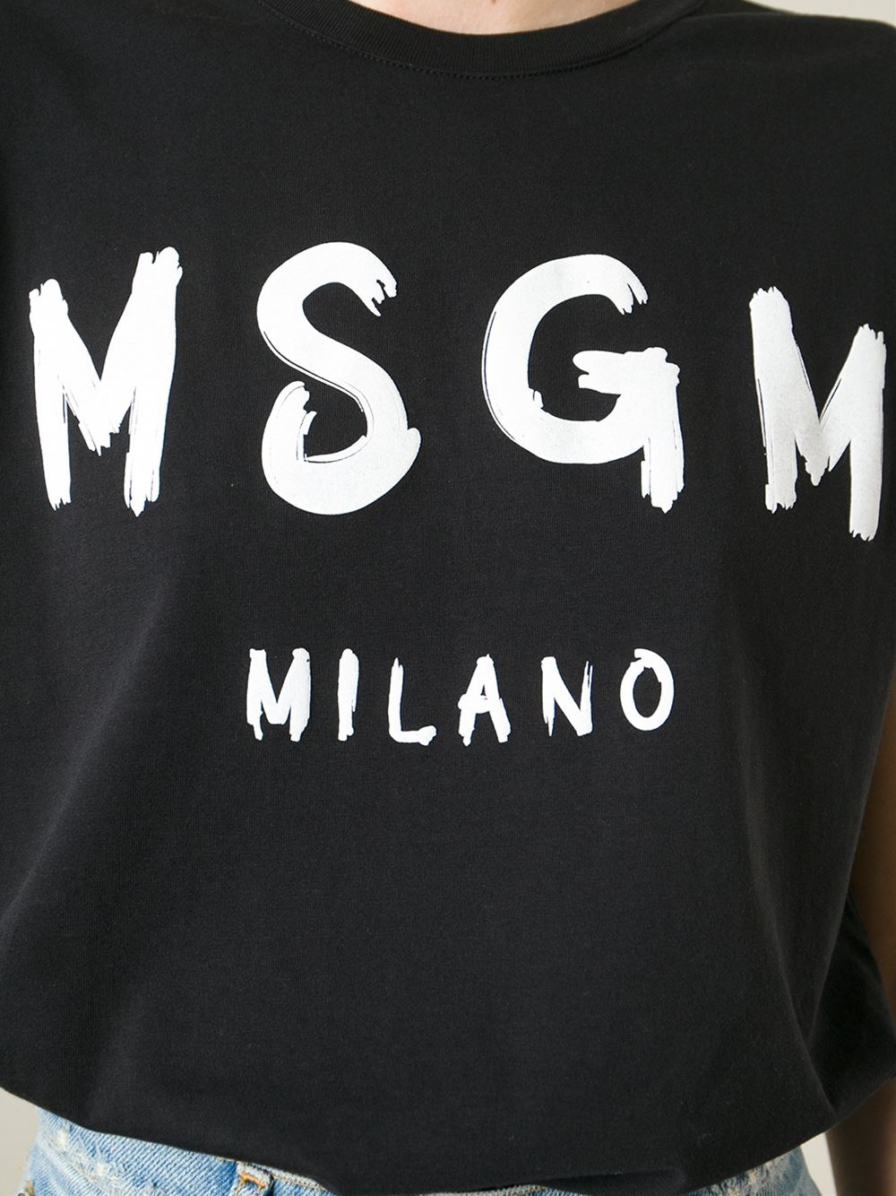 Lyst - Msgm Logo Print T-Shirt in Black