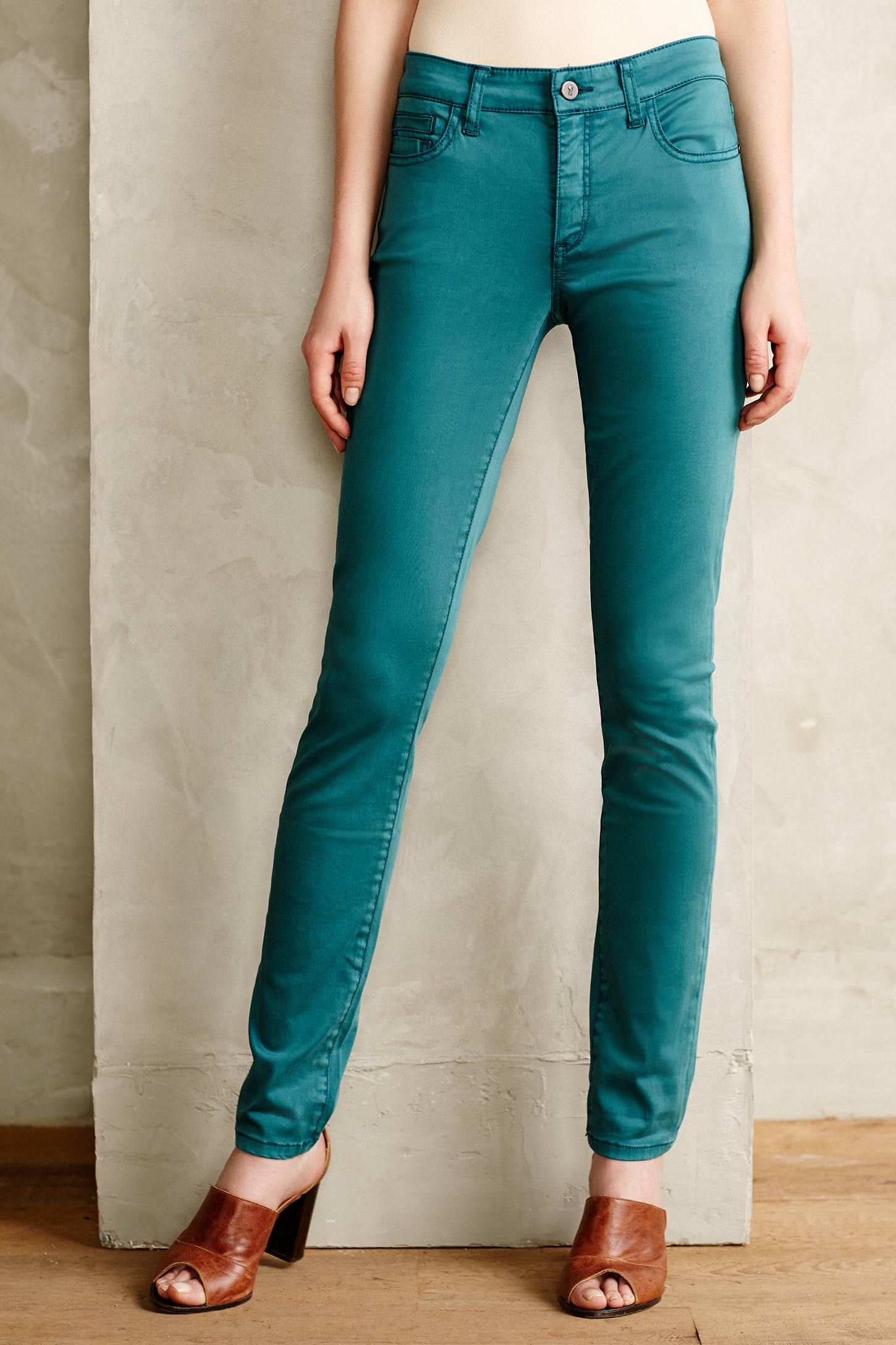 Pilcro Stet Sateen Ankle Jeans in Green (DARK TURQUOISE) | Lyst
