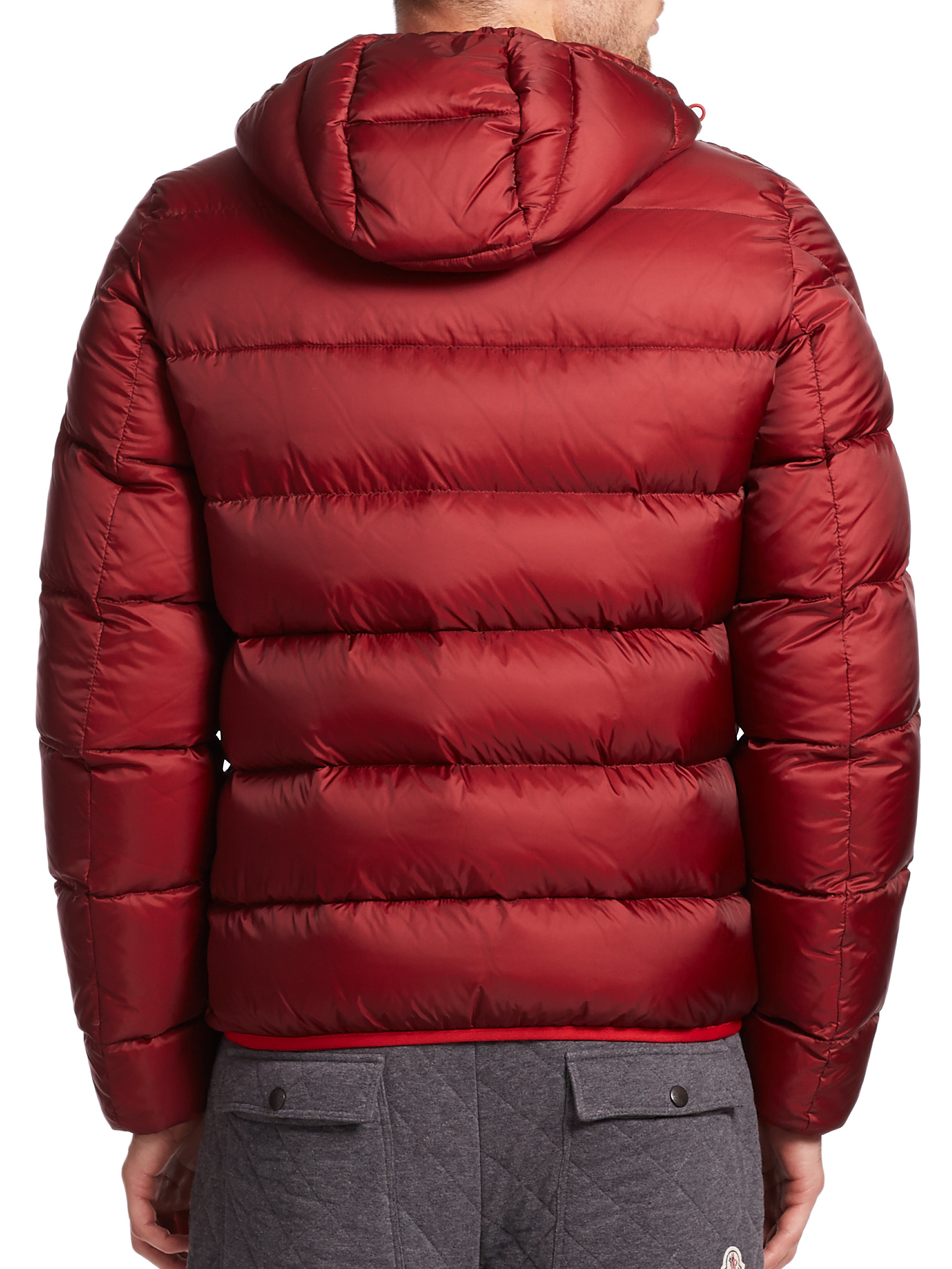 Moncler Chauvon Hooded Down Jacket in Red for Men | Lyst