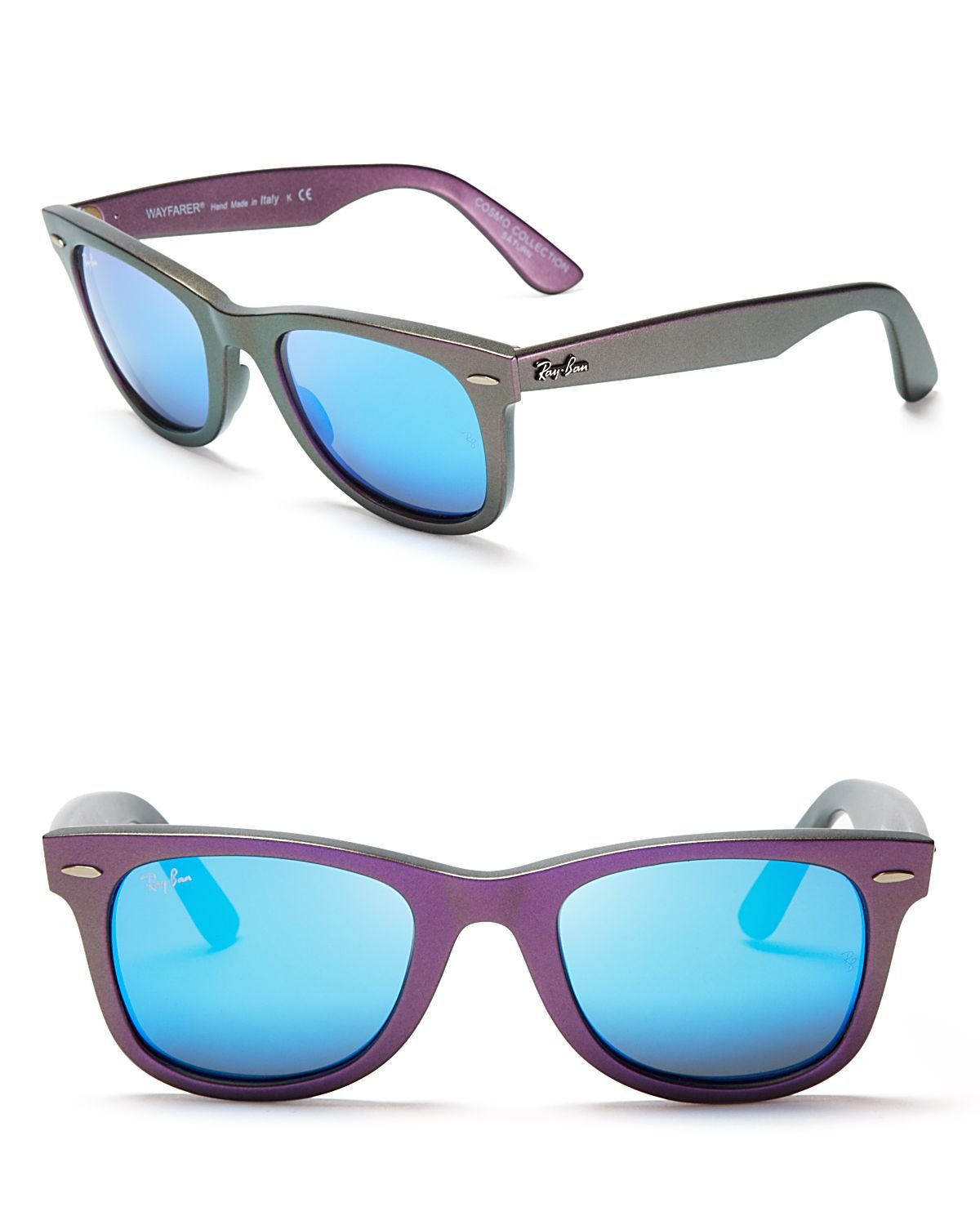 Ray-Ban Iridescent Mirrored Wayfarer Sunglasses in Blue for Men - Lyst