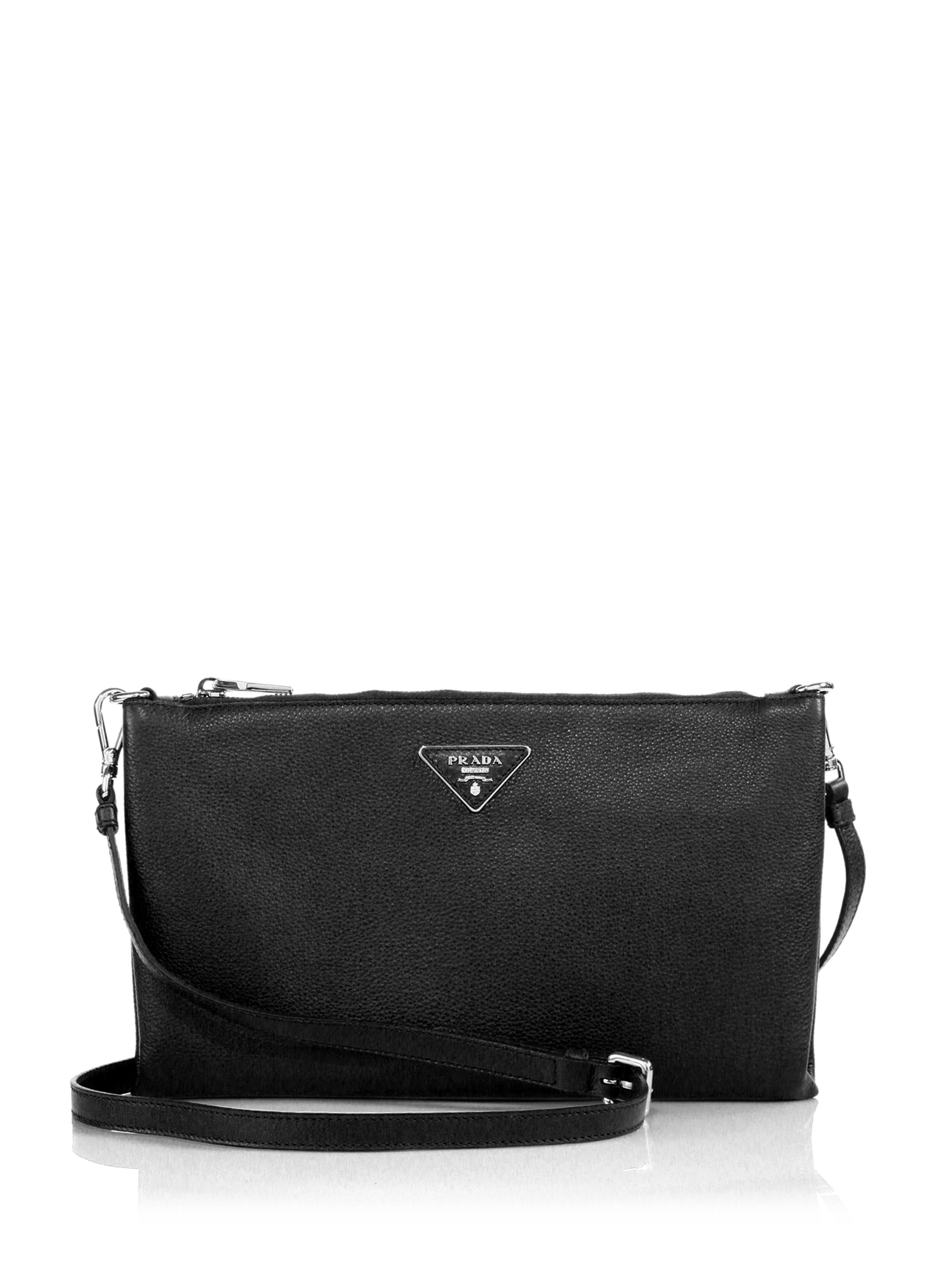 Prada Daino Crossbody Bag in Black | Lyst